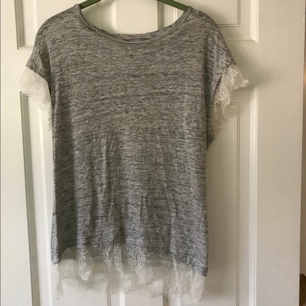 Zara heather grey with lace top
